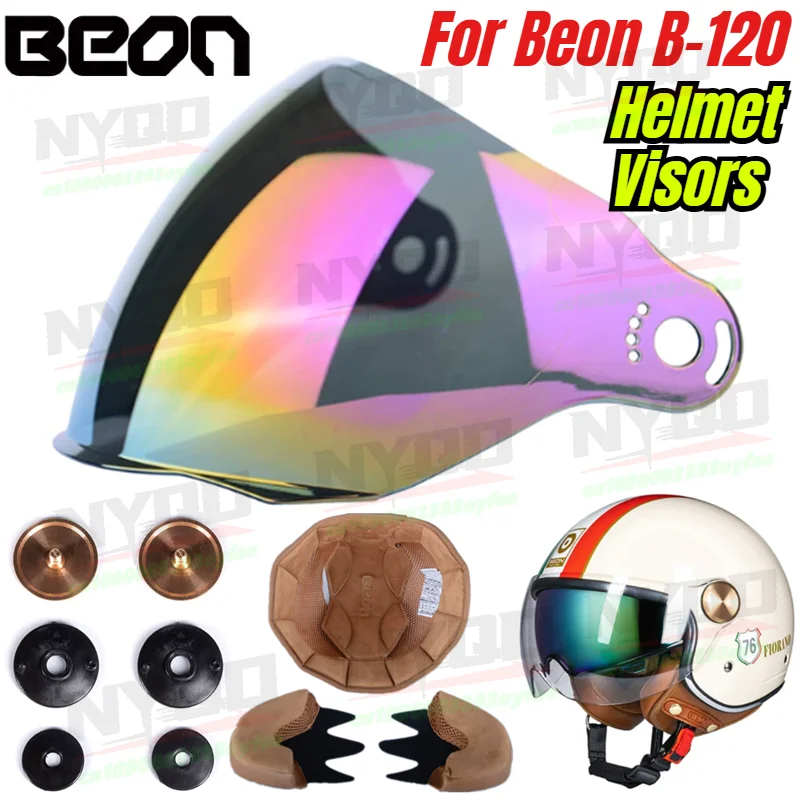 

BEON B-120 Helmet Lens, B120 Half Helmet Lens Base and Lining, Helmet Replacement Accessories Original
