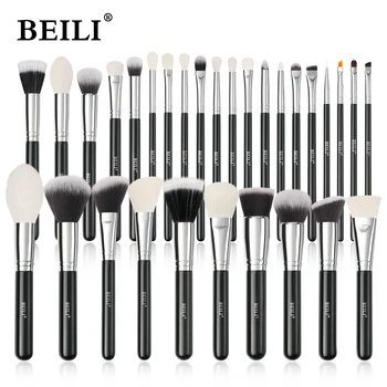 BEILI Black Makeup Brushes Set Professional Natural Goat Hair Brushes Foundation Powder…