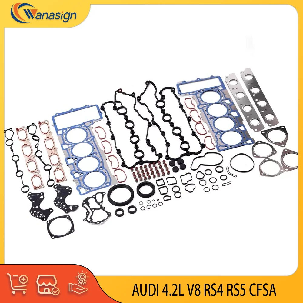 

AUTO ENGINE PARTS Rebuild Overhaul Gasket Seals Kit For Audi RS4 RS5 B8 CFSA 4.2L FSI V8 4.2T 4.2 L T 2011-2016