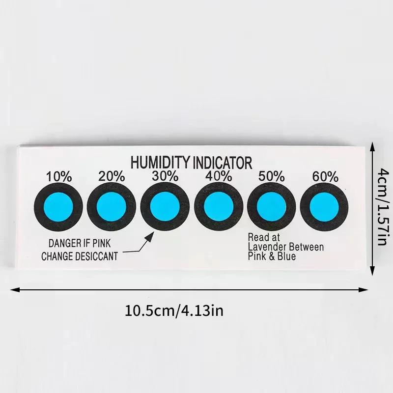 بطاقة مؤشر الرطوبة لاختبار الرطوبة في الحاويات المغلقة10%-60% بطاقة أوراق الاختبار بطاقة الرطوبة الزرقاء ست نقاط