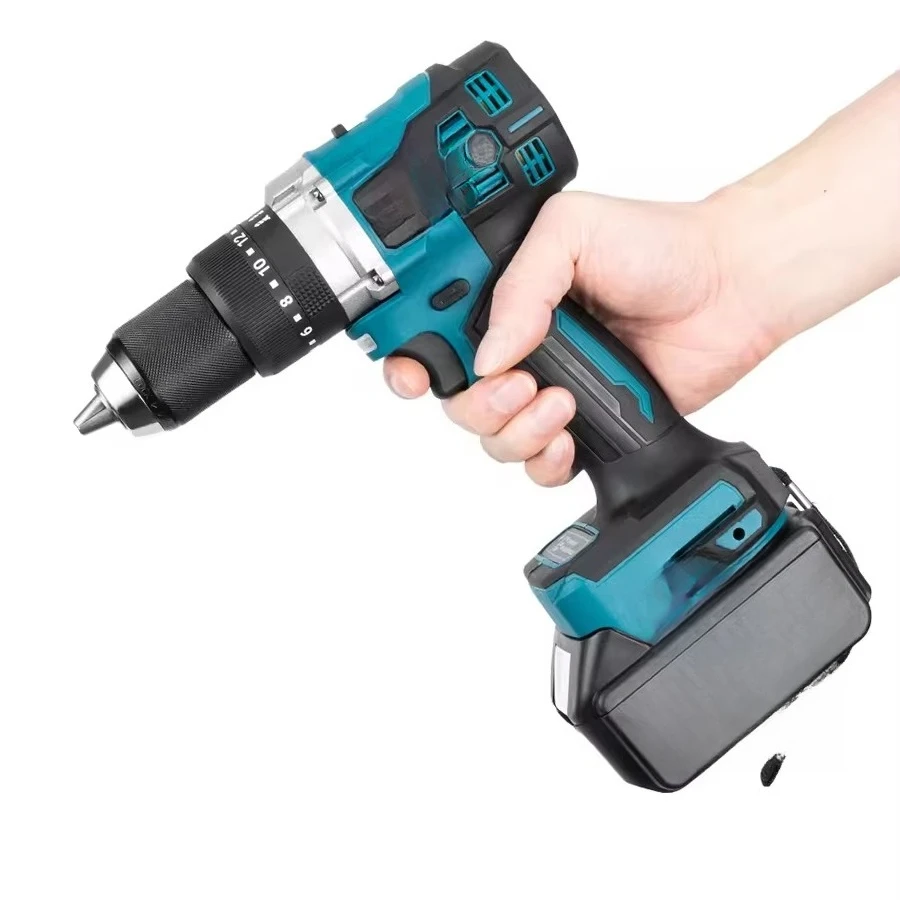 650nm 13MM Chuck Brushless Hammer Drill Impact Cordless Electric Screwdriver Lithium Batter Ice Breaker Digging 21V Battery