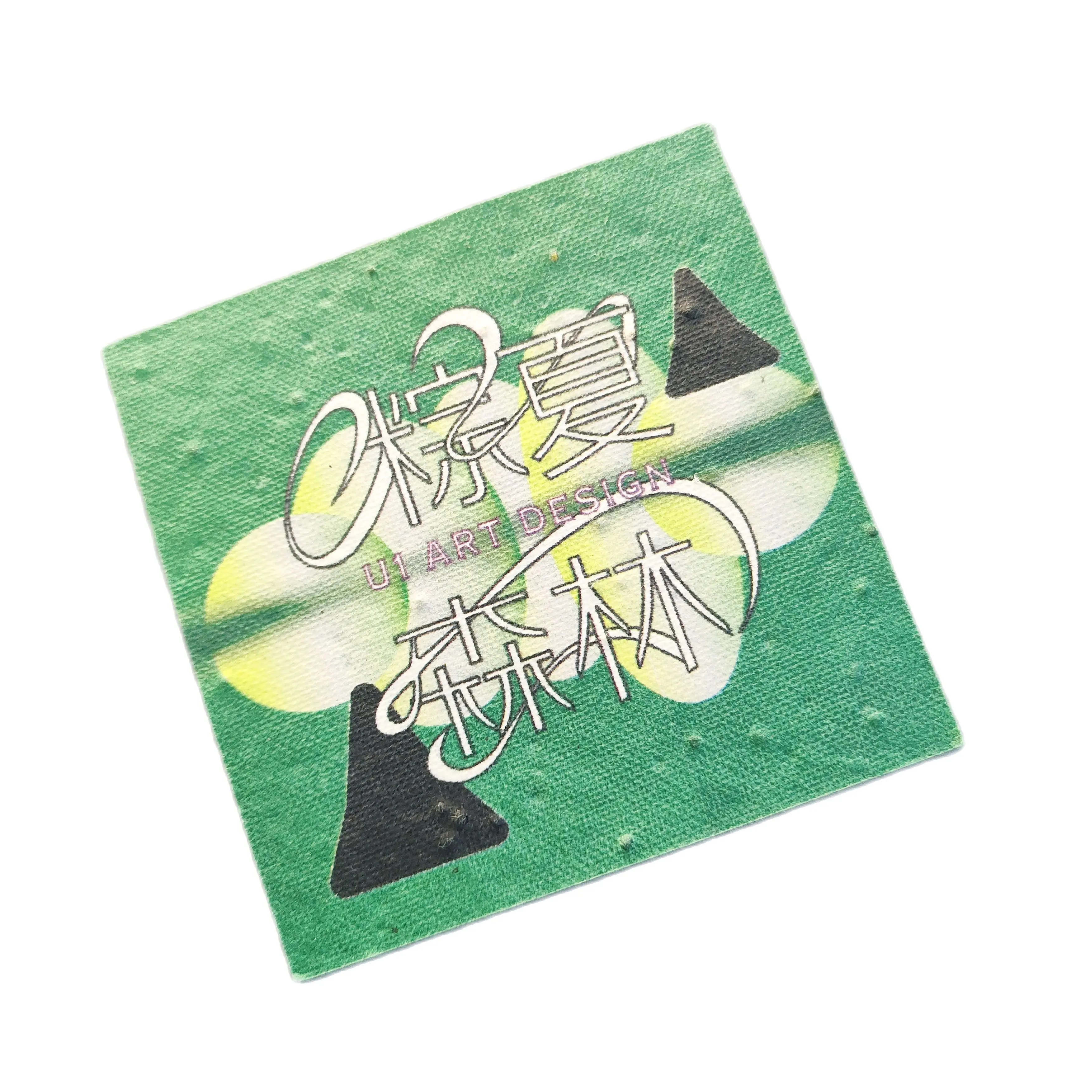 Environmental Friendly Handmade Seed Paper Card with Custom Printing Biodegradable Sprouting Paper Hangtag Holiday Greeting Card