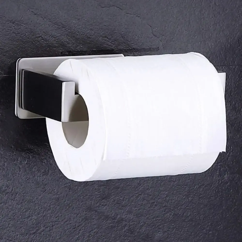 

304 Stainless Steel Toilet Roll Paper Holder Wall Mounted Tissue Holder Paper Roll Storage Holder Punching Free Accessories