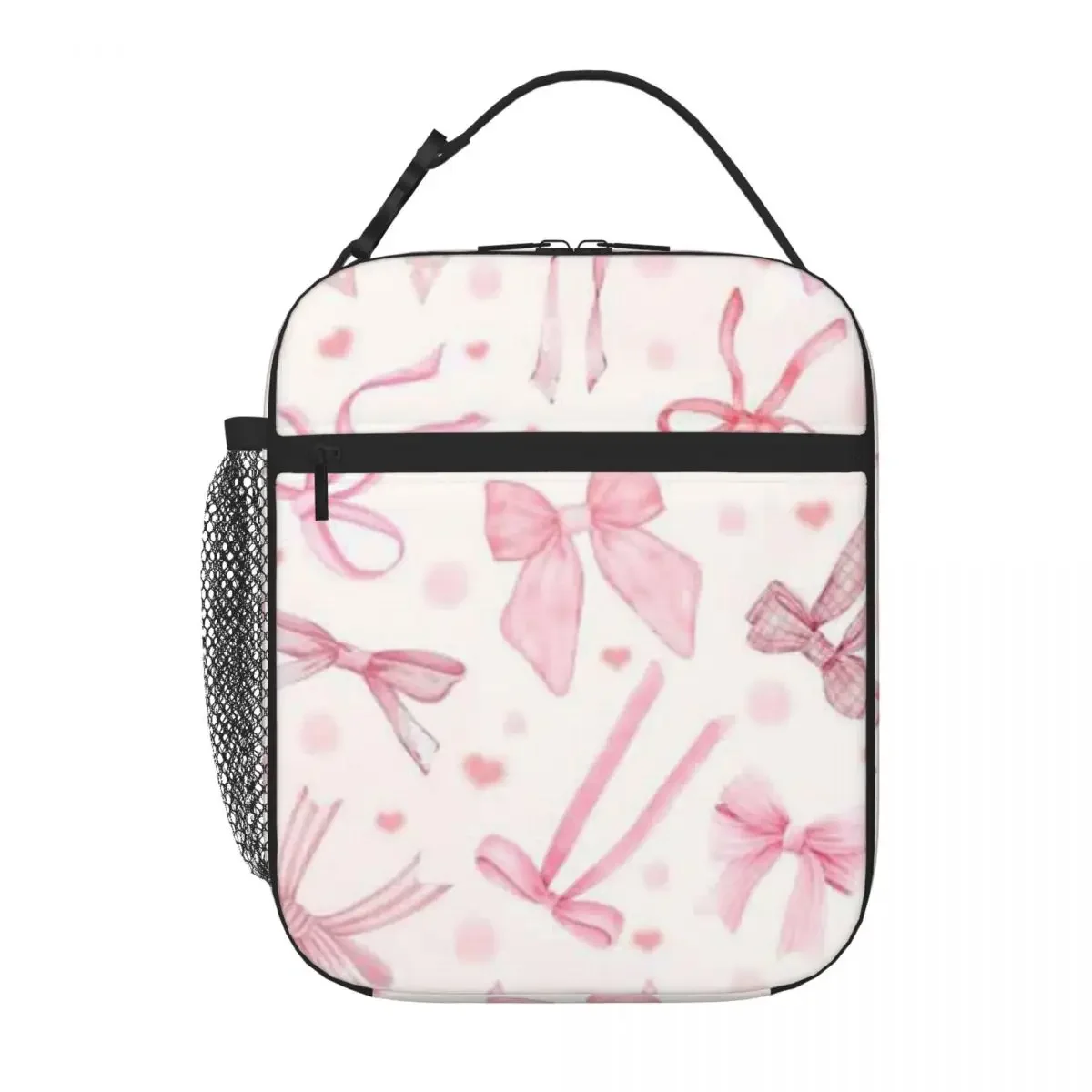 Bestselling Pink Bow Dreamscape Design Gloss Finish Lightweight Lunch Bag Office Break Nylon Lunch Bag