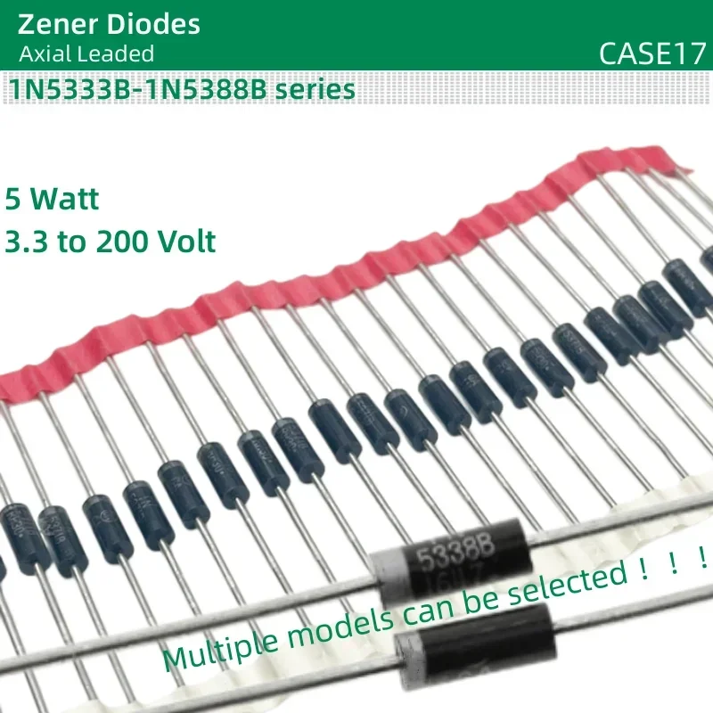 20pcs/lot 5W Zener Diodes CASE17 1N5383B 1N5384B 1N5386B 1N5387B 1N5388B 150V/160V/180V/190V/200V