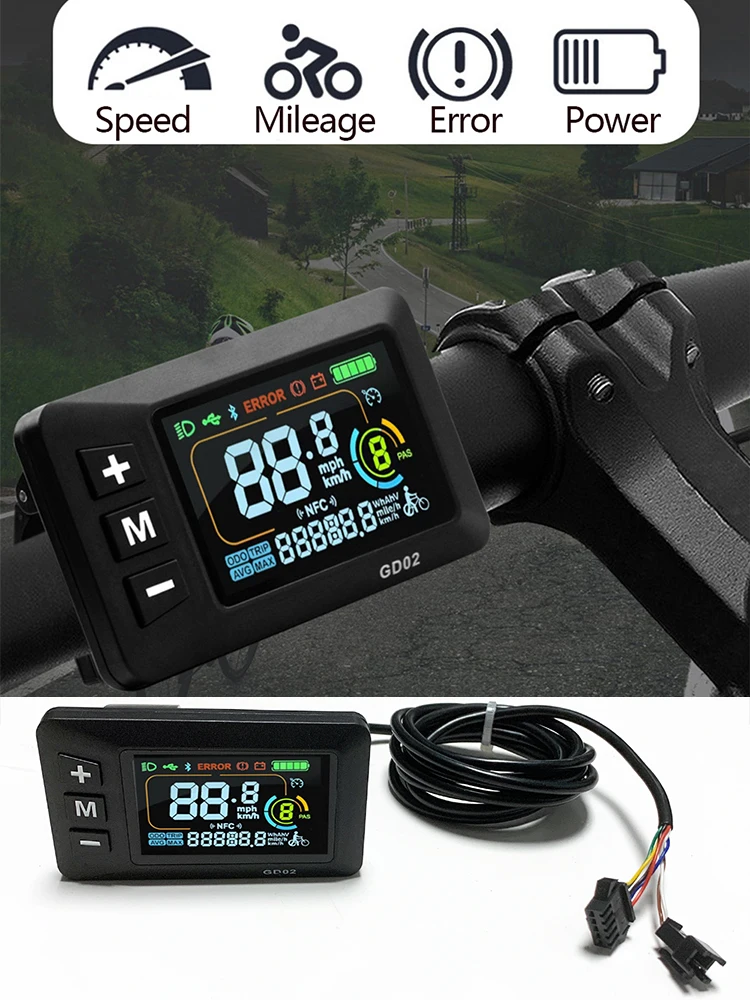 AliExpress NONE GD02 electric scooter with LCD color screen instrument panel for 24V , 36V 48V 64V No. 2/OMD communication protocol e-bicycle