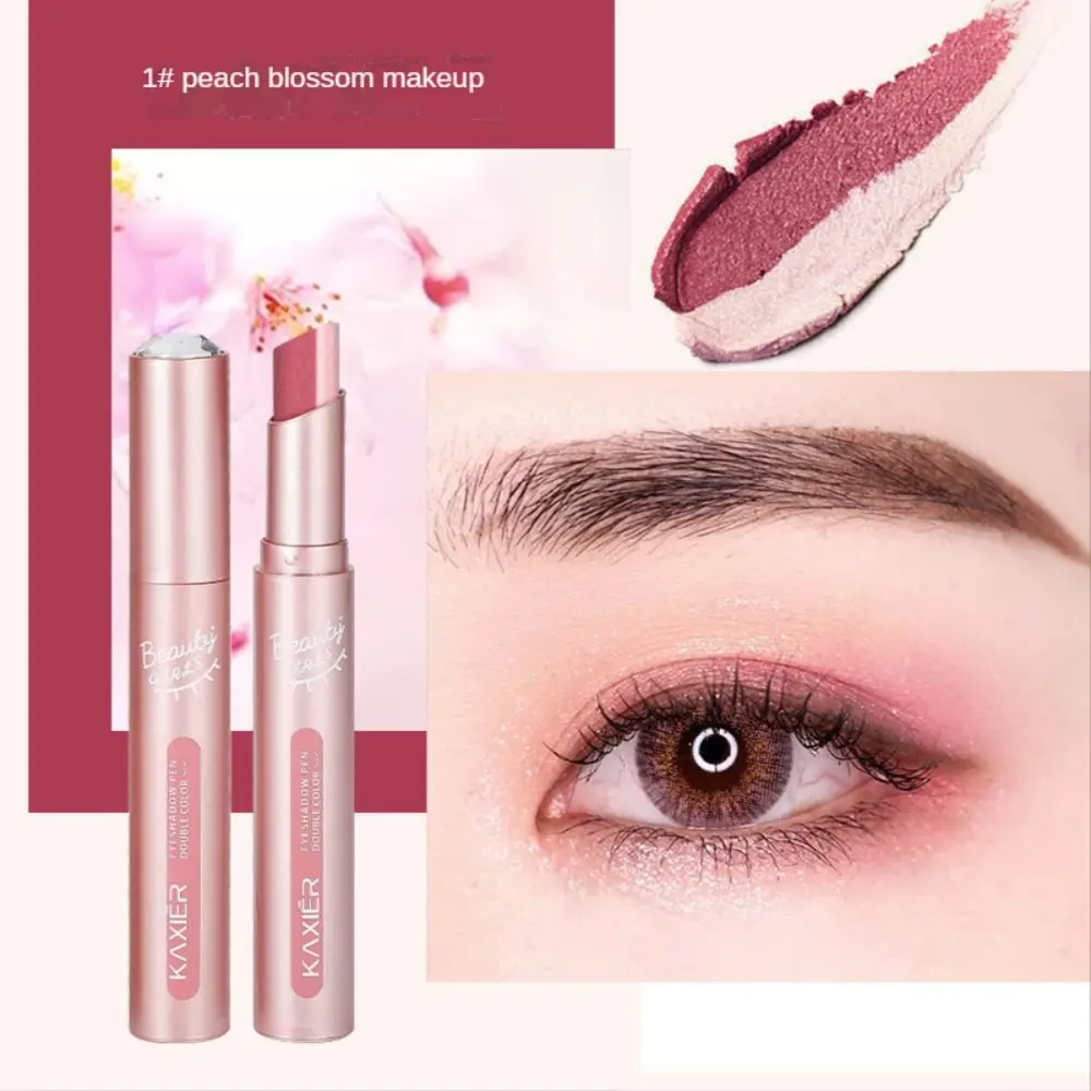 Stereo Gradient Glitter Lidschatten Schönheit Perl glanz Lidschatten Stift Augen Make-up liegend Seidenraupen Stift zweifarbig Lidschatten Stick