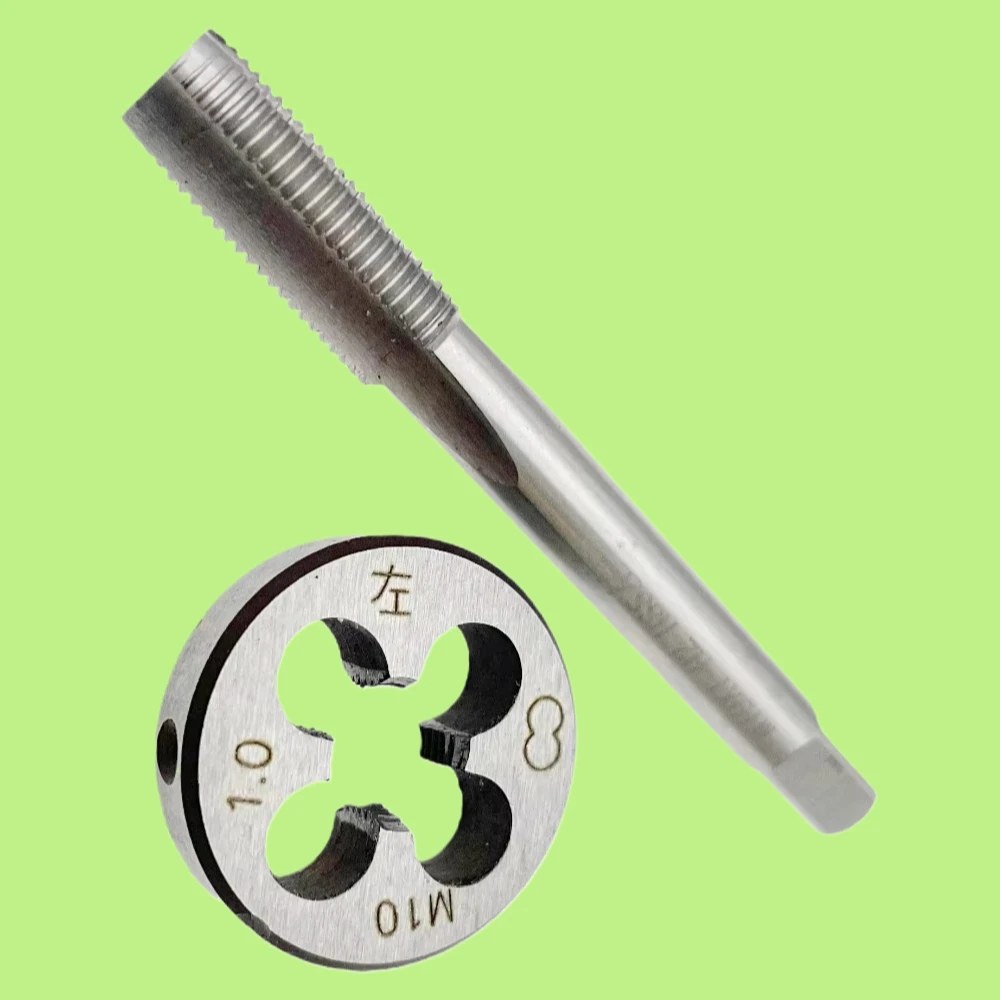 

М10 x 1, левый метчик и матрица, набор метрических метчиков, ручные инструменты для резьбы, высокоскоростная сталь из быстрорежущей стали, инструмент для нарезания резьбы