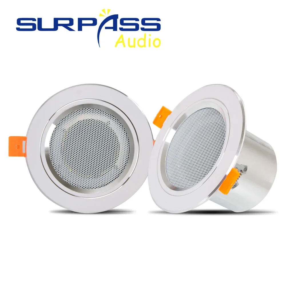 Cheap 2.8" Mini Bluetooth Smart Control Music System Amplifier Waterproof Ceiling Speaker Kit for Bathroom/Kitchen/Living Room