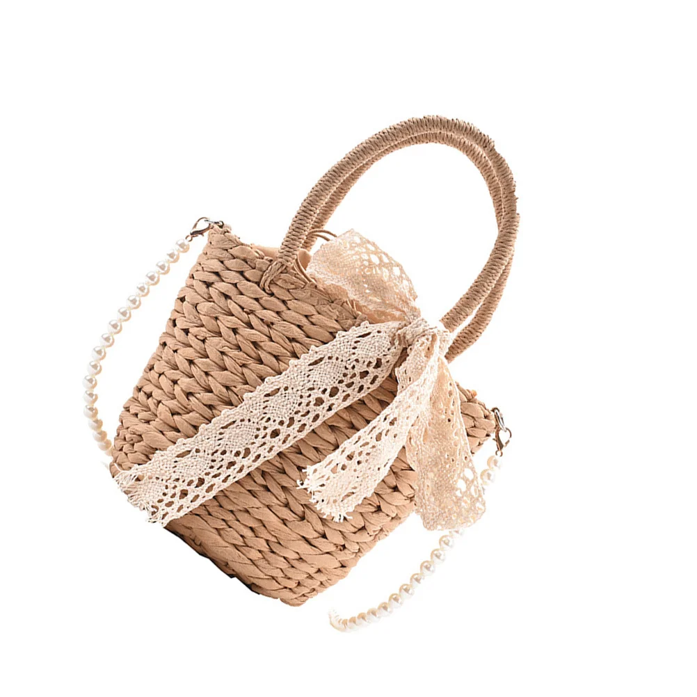 1Pcs Stylish Woman Straw Bag Unique Creative Travel Messenger Tote Beach Party Handbag Straw Woven Bag Travel Handbag