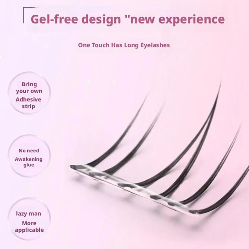 Glue-free lower false eyelashes Natural self-adhesive Individual Cluster Ultra-thin lash stems DIY Eyelash Extension Makeup Tool