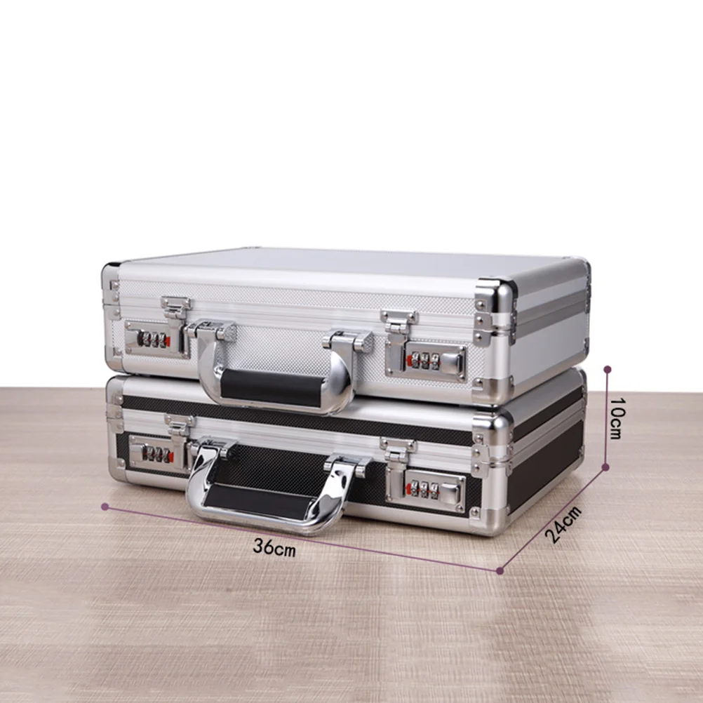 صندوق أمان صغير من سبائك الألومنيوم ملحقات حماية كلمة المرور حقيبة تخزين محمولة باللون الأسود #5