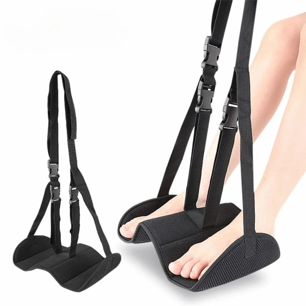 Adjustable Airplane Foot Hammock Lightweight Comfortable Airplane Foot Rest Foldable Portable Leg Support Cushion Long Flights