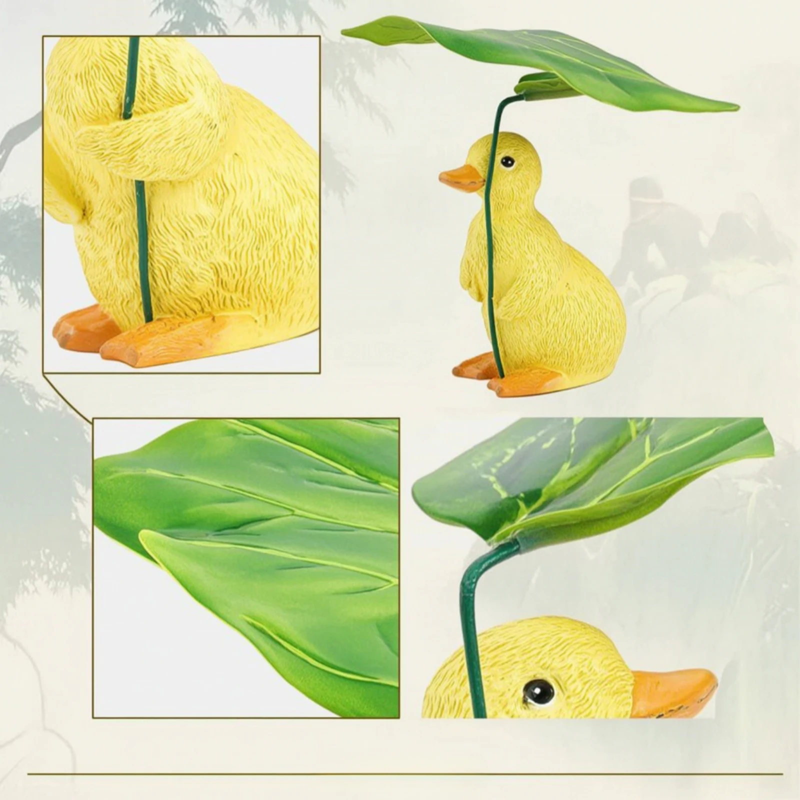Duck Statue with Umbrella Whimsical Duck with Umbrella Decorative Textured for Gardeners, Garden, Courtyard