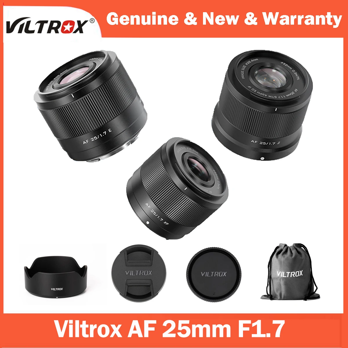 NEW Viltrox 25mm F1.7 Air Auto Focus APS-C Prime Lens for Fuji xm5 X-T5 X-T30 II Nikon Z Mount ZFC Z50 Z7II Sony zve10 II a7iv