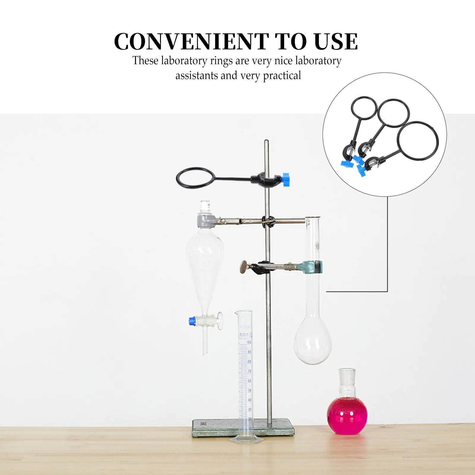 3Pcs Metal Laboratory Support Rings Durable Closed Retort Rings High Precision Stable Support Stand Clamps for Lab Use view 3