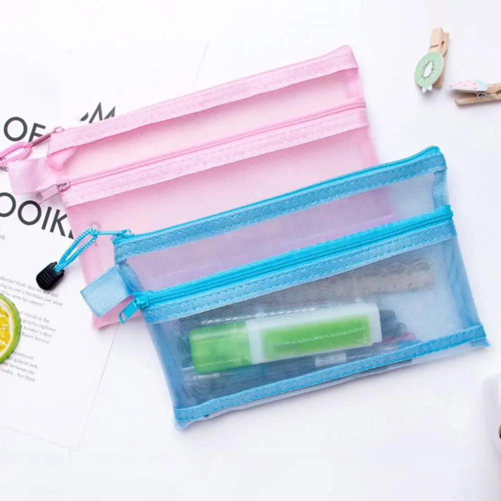 File Pouch Large Capacity Transparent Document Storage Bag with Zipper Closure Lanyard for Office Supplies Portable File Holder