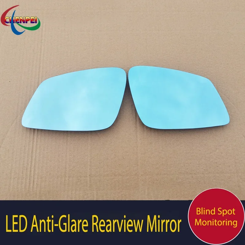 Large View Blue Mirror Anti-Glare Electrically Heated Rearview Mirror With LED Turn Indicator For BMW X1 1 2 4 Series Z4 13-20