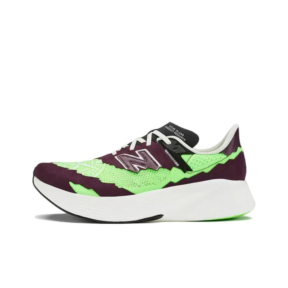 STONE ISLAND X New Balance Stone Island Running Shoes Unisex Low Top Burgundy/Green MSRCELSO