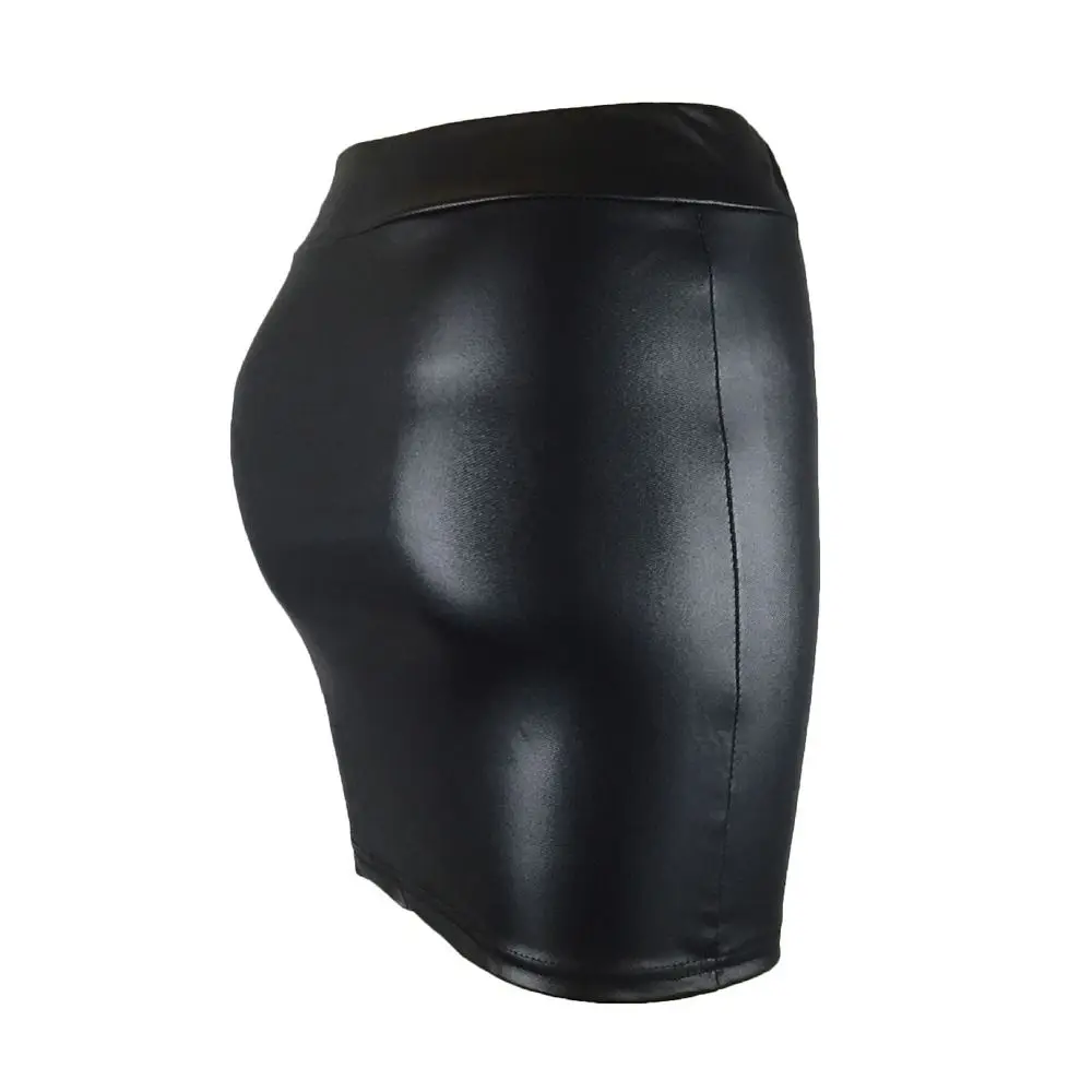 

Summer Matte Leather Skirt Hot Korean Short Skirt Streetwear Slim High Waist Skirt Party