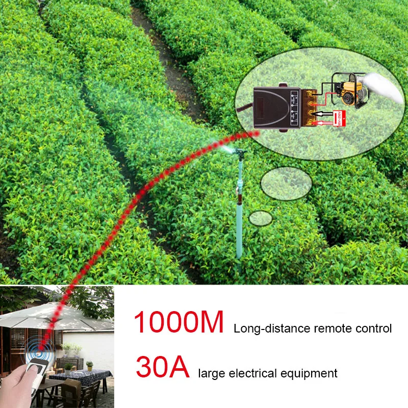 Imagem -04 - Interruptor de Controle Remoto sem Fio de Alta Potência Fábrica Fazenda Escritório Exaustor Bomba Lâmpada do Teto 433mhz ca 75220v 30a 1000m