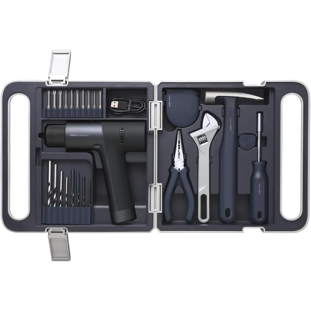 طقم مثقاب لاسلكي بدون فرش مع سرعة قابلة للتعديل، قفل مخفي، شاشة عرض LED، واجهة رقمية ذكية #1