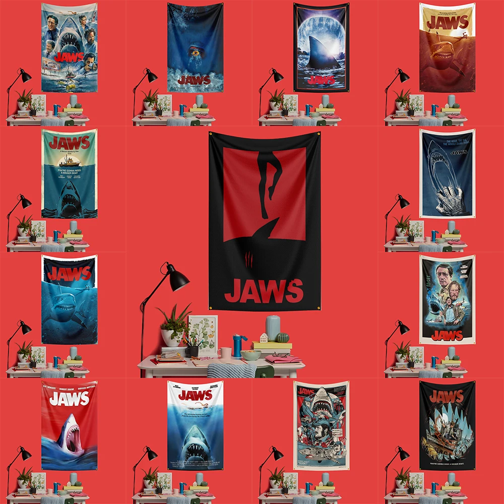 Jaws Inspired Flag 3x5 FT 90x150cm Polyester Decorative Banner Tapestry For Fans Bedroom Wall Decoration
