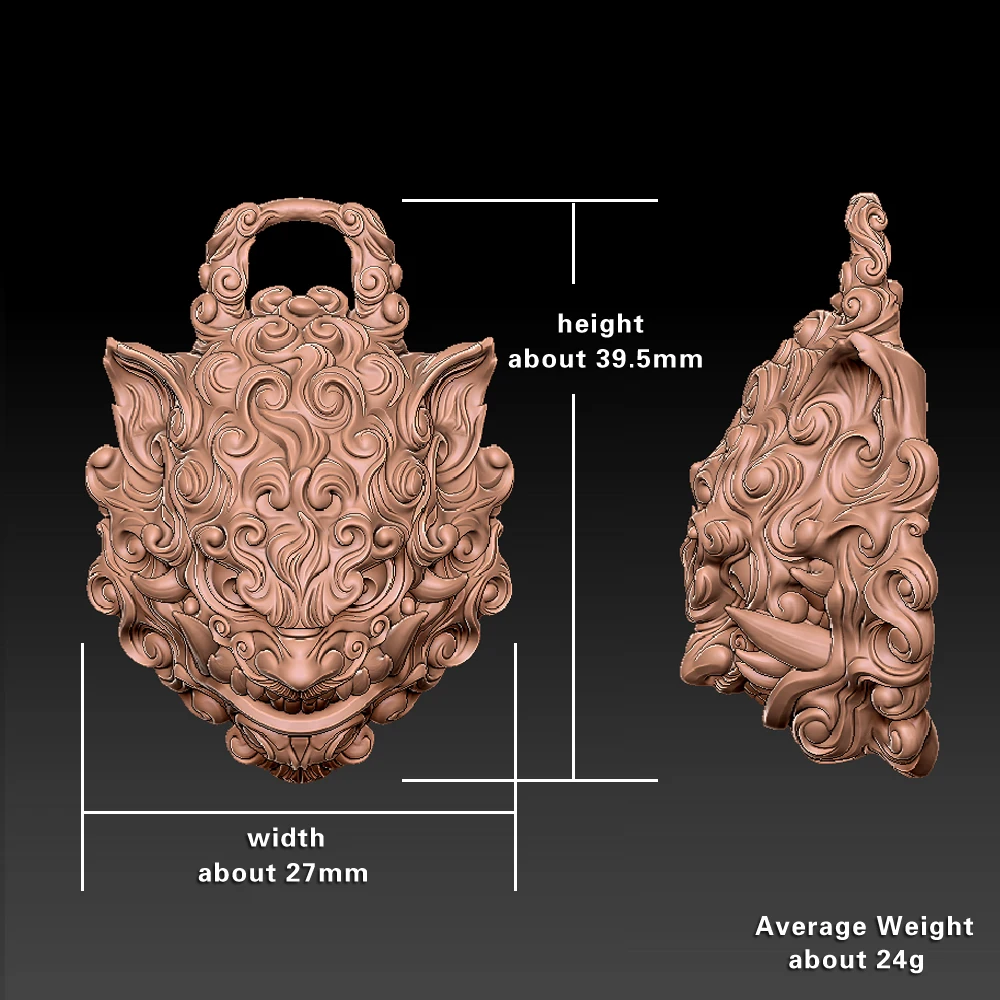 تانغ الأسد 925 الفضة الاسترليني قلادة الشرير كيلين مجوهرات TA405