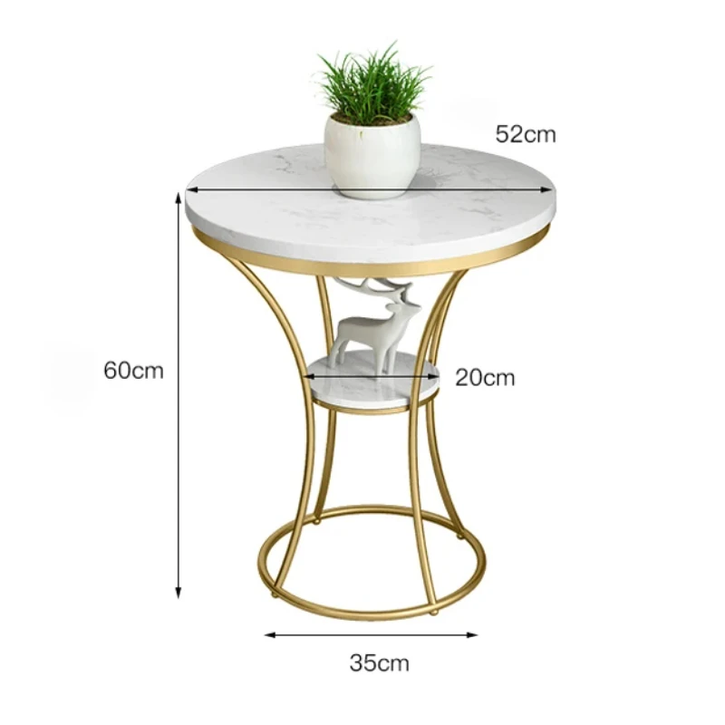 Nordic Living Room Sofa Bedroom Central Table Two Chairs Round Table Luxury Corner Table Simple Marble Small Coffee Table