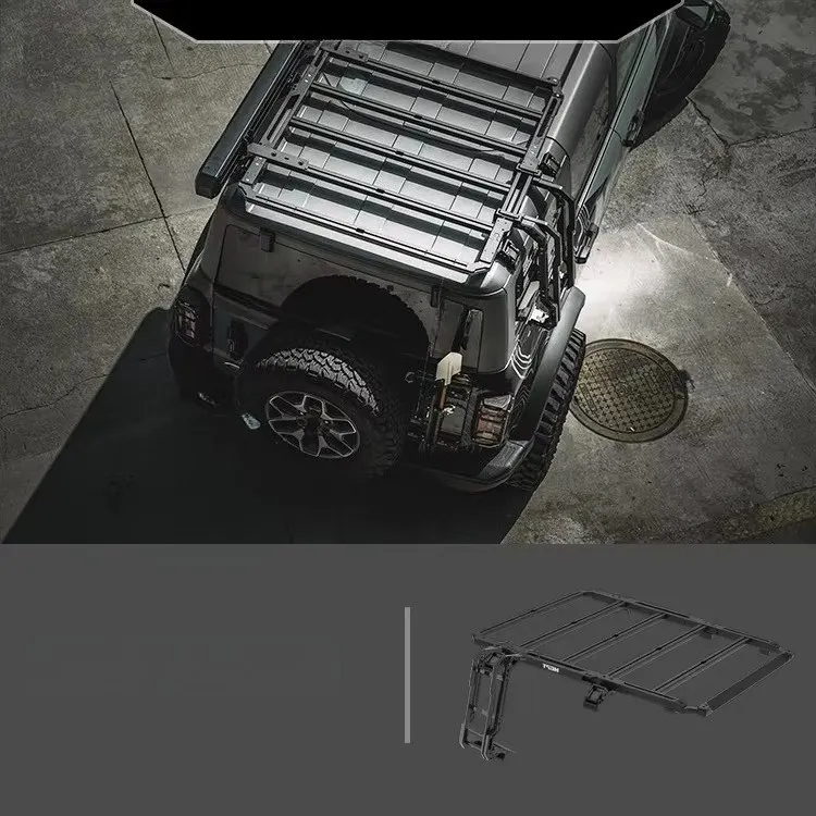 Complete Roof Rack Side Ladder Combo Set for SUV Truck Van Off Road Expedition Cargo and Climbing Access