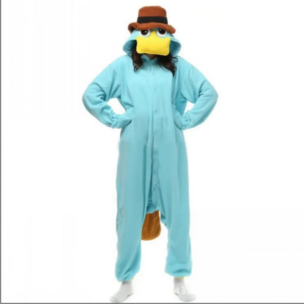 Unisex Perry The Platypus Costumes One Sies Monster Cosplay Pajamas Adult Pyjamas Animal Sleepwear Jumpsuit