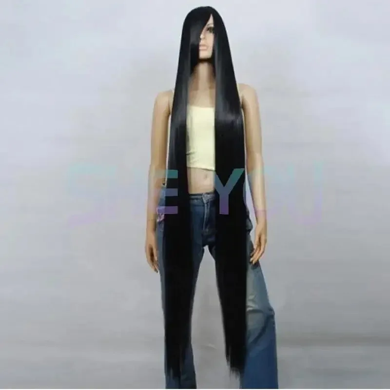 200 سنتيمتر/79 بوصة 150 سنتيمتر/59 "120 سنتيمتر/47" 100 سنتيمتر/39 "80 سنتيمتر/32 بوصة أسود طويل مستقيم شعر مستعار مقاومة للحرارة شعر مستعار تأثيري غطاء شعر مستعار #2