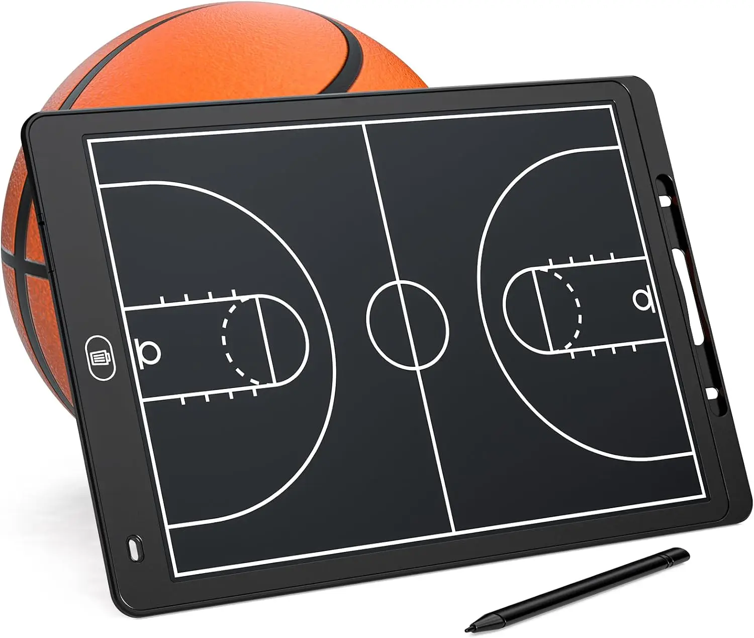 Electronic basketball coach board, digital strategic and tactical marker board, with large LCD display and stylus