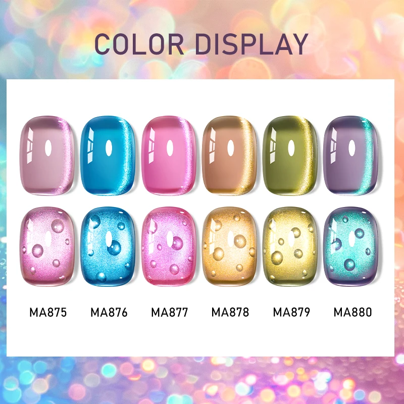 7ml Dawning Magnetic Cat Eye Gel Nail Polish Set Pink UV LED Soak Off Gel Varnish Crystal Cat Eye Gel Lacquer With Display