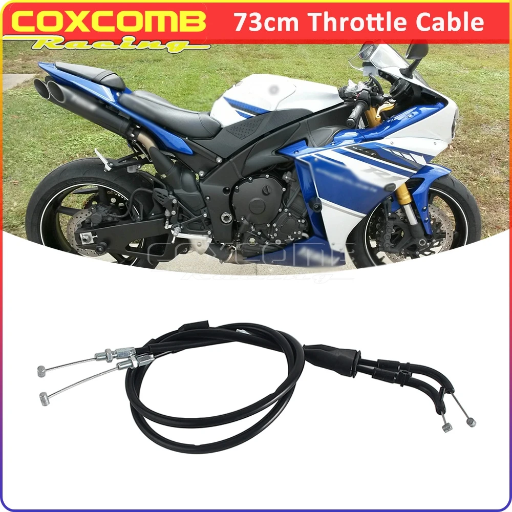 

Motorcycle Accessories Throttle Control Cable Dual Lengthened Throttle Wires Line For Yamaha YZF-R1 YZF R1 Stainless Braided