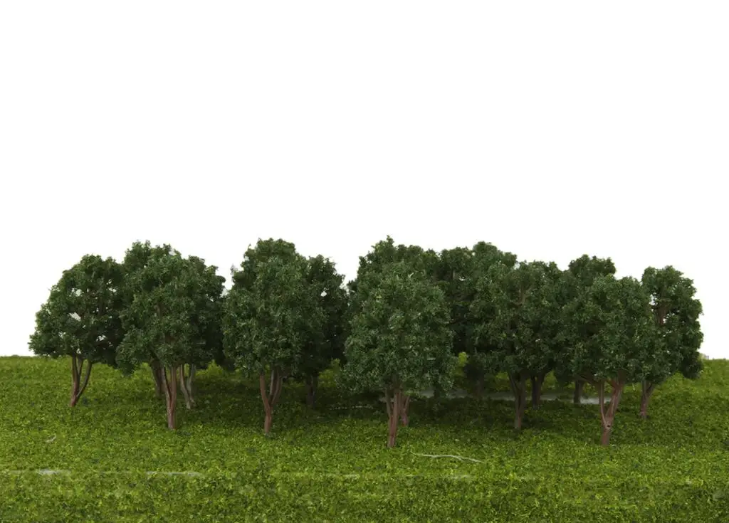 20Pcs Dark Model Trees Wargame Scenery 7.5cm for Model Railroad Layout