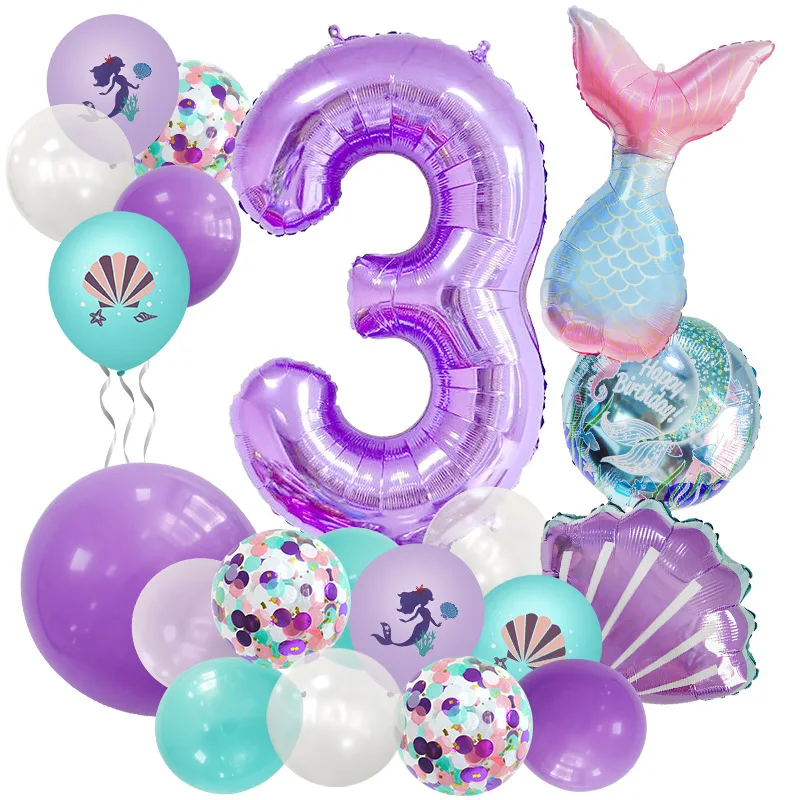 

Mermaid Tail Balloon Column Kit - Glitter Foil Balloons Birthday Party Road Guide Decoration