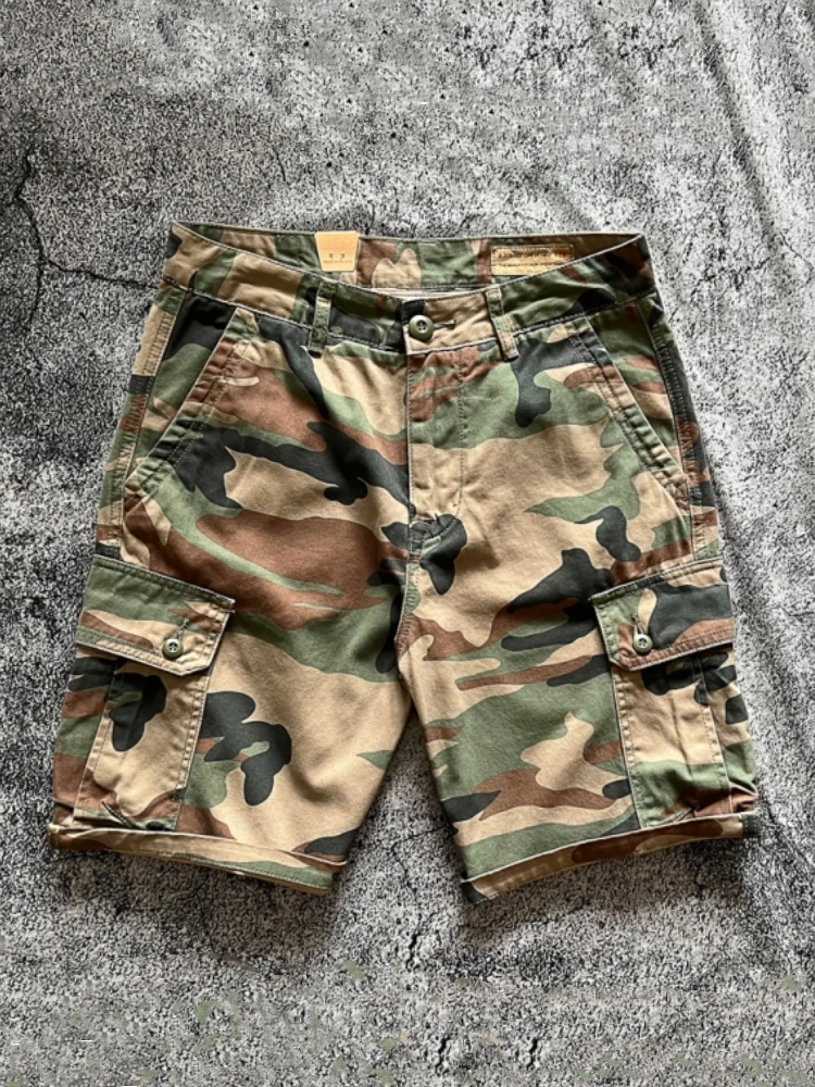 

Ameika Original Loose Straight Leg Multi ket Workwear Camouflage orts Men Summer Trendy Casual Five-Quarter Pants
