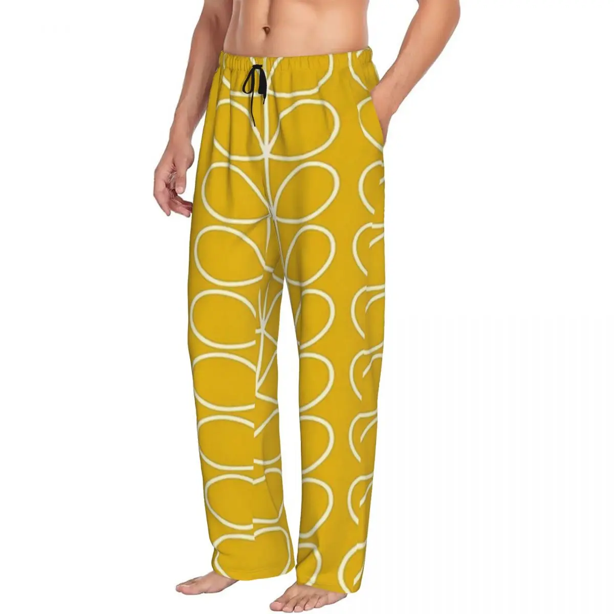 Orla Kiely-pantalones de pijama con estampado personalizado para hombre, ropa de dormir con bolsillos