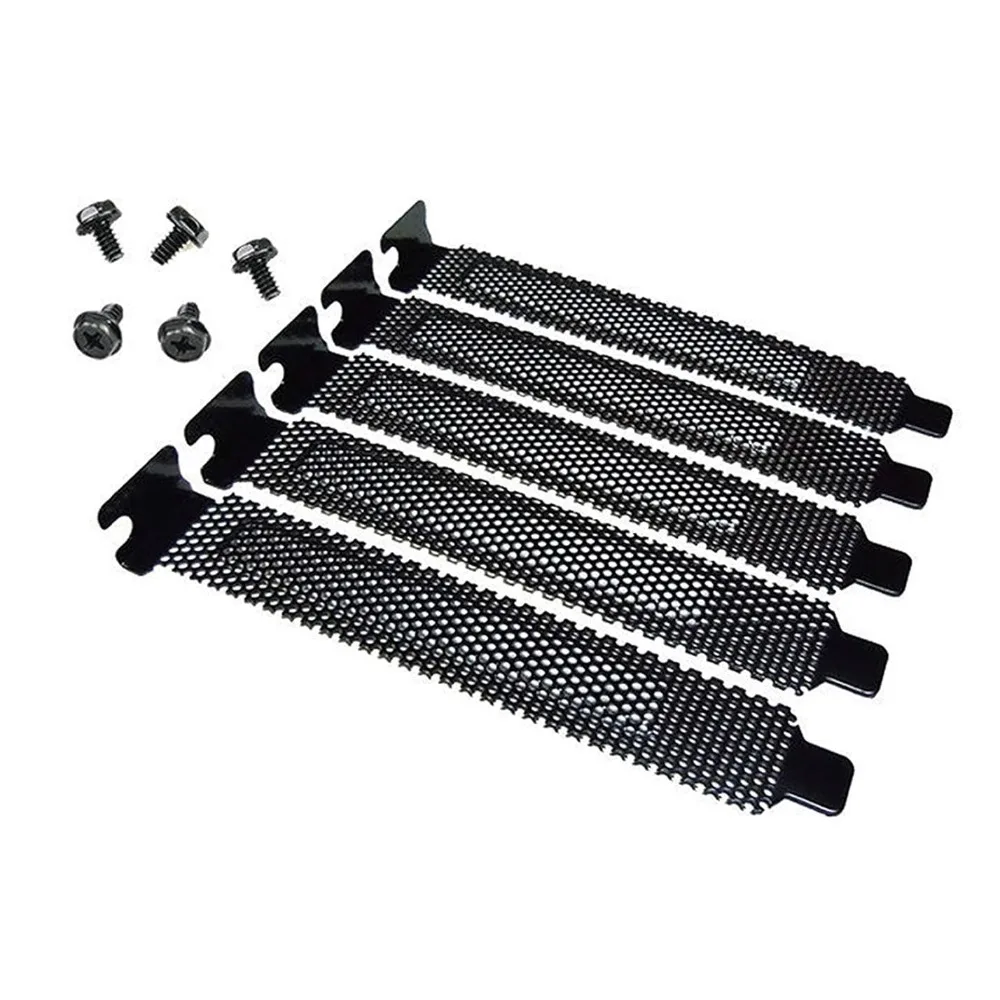 New Hard Steel PCI Slot Cover With Screws Plug-In Case Blanking Plate Black Expansion Slot Cover