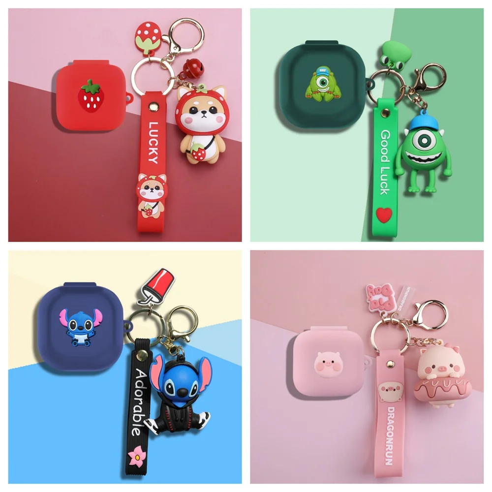 Hot Cute Cartoon Anime Earphone Case for Beats Fit Pro Lovely Soft Silicone Bluetooth Earbuds Protective Cover with Doll Pendant