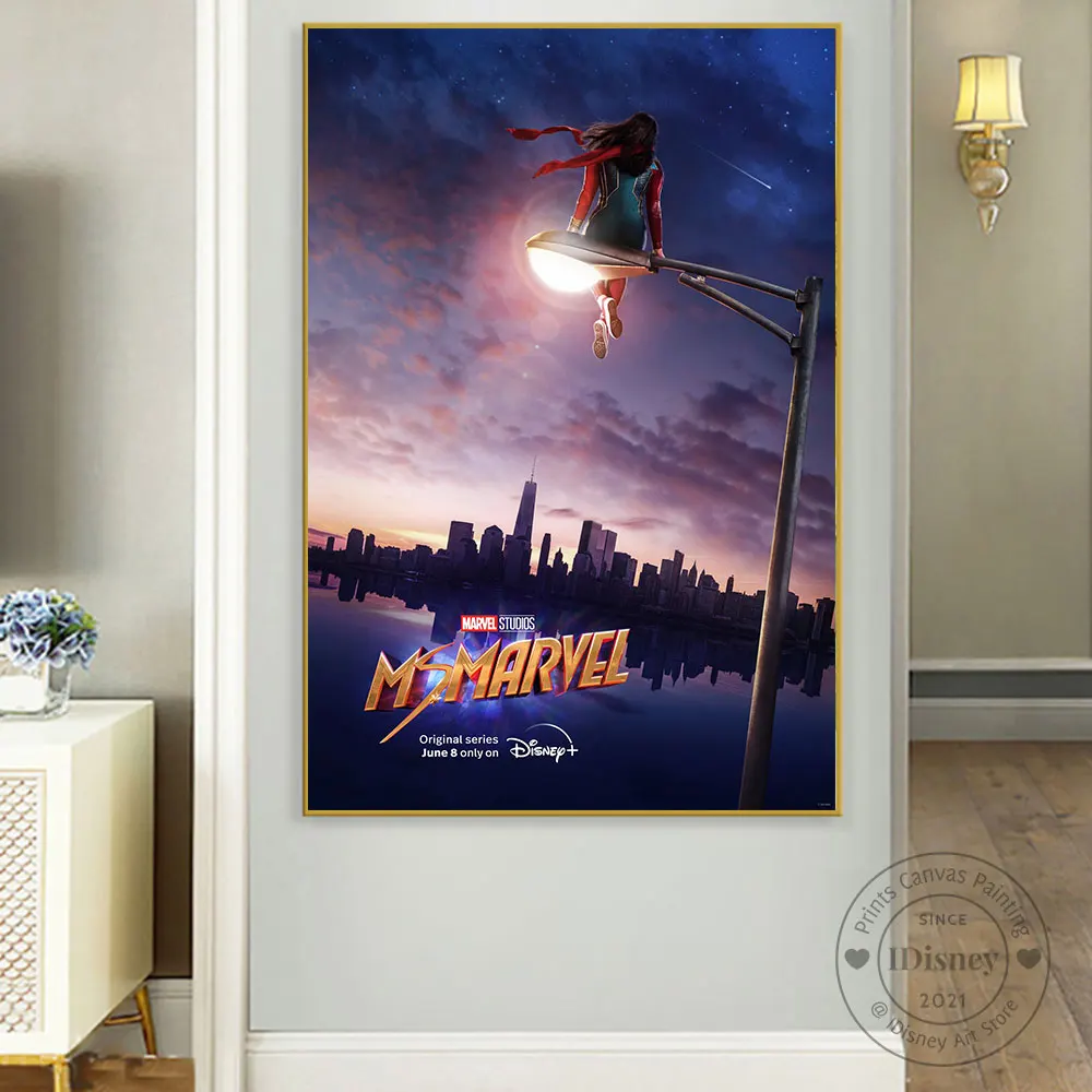 

Marvel Ms.Marvel Movies Poster Disney Prints Superheros Television Miniseries Canvas Paintings Picture Gift Room Home Decoration