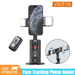 P02 Dudukan Ponsel Desktop Pelacakan Wajah Otomatis 360 Rotation Rotasi untuk iPhone 16 15 Samsung S23 Xiaomi Tongkat Selfie Gimbal Genggam 10 aksesoris gimbal penjualan terbaik - №