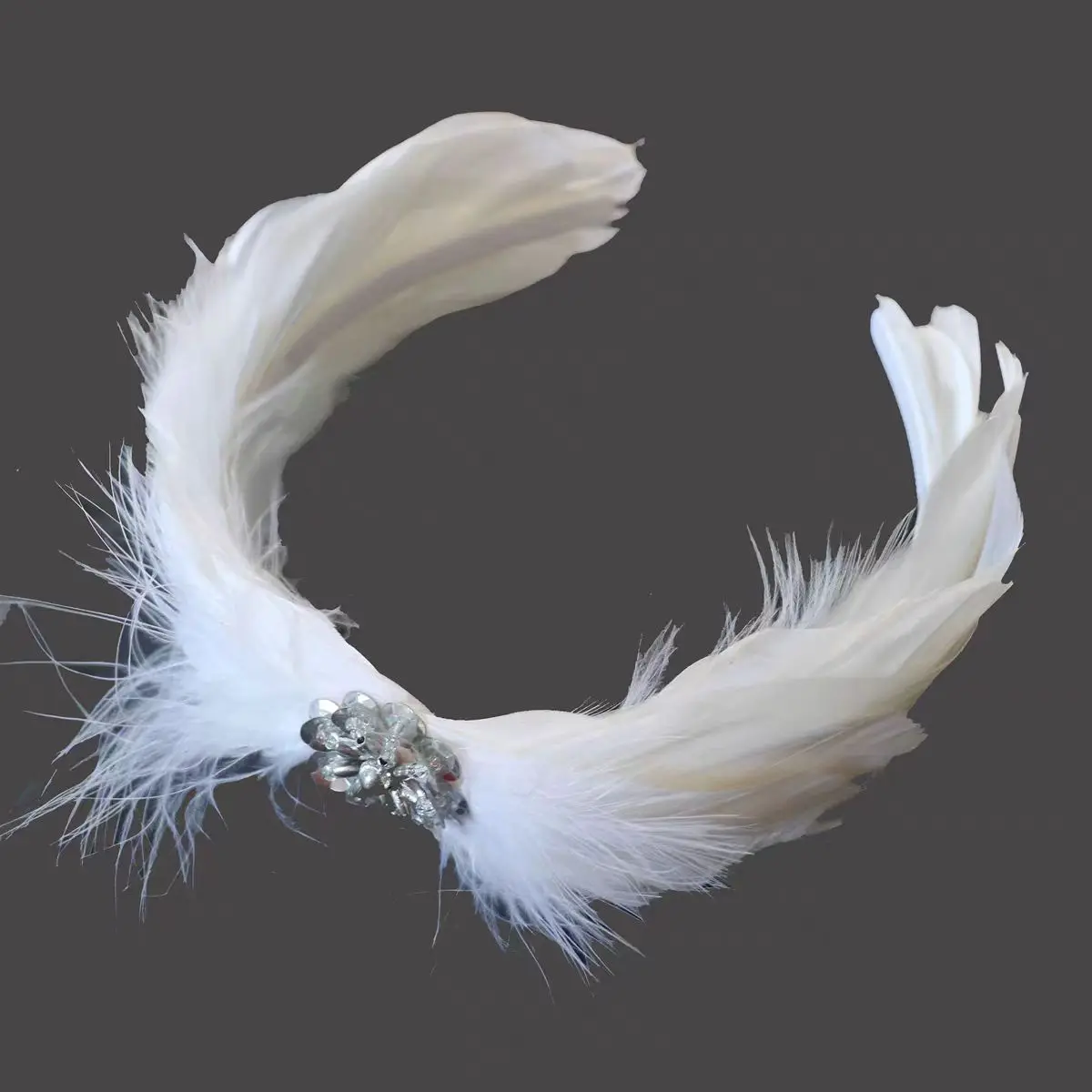 Sweetheart Crysatl Swan head piece swan lake head dress swan tiara for adult and children White Feather Swan Headwear Ballet