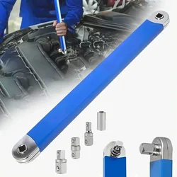 Offset Extension Wrench High-Carbon Steel 15.4inch Impact Socket Ratchet Wrench Tool with 1/4inch 3/8inch 1/2inch Square Wrench
