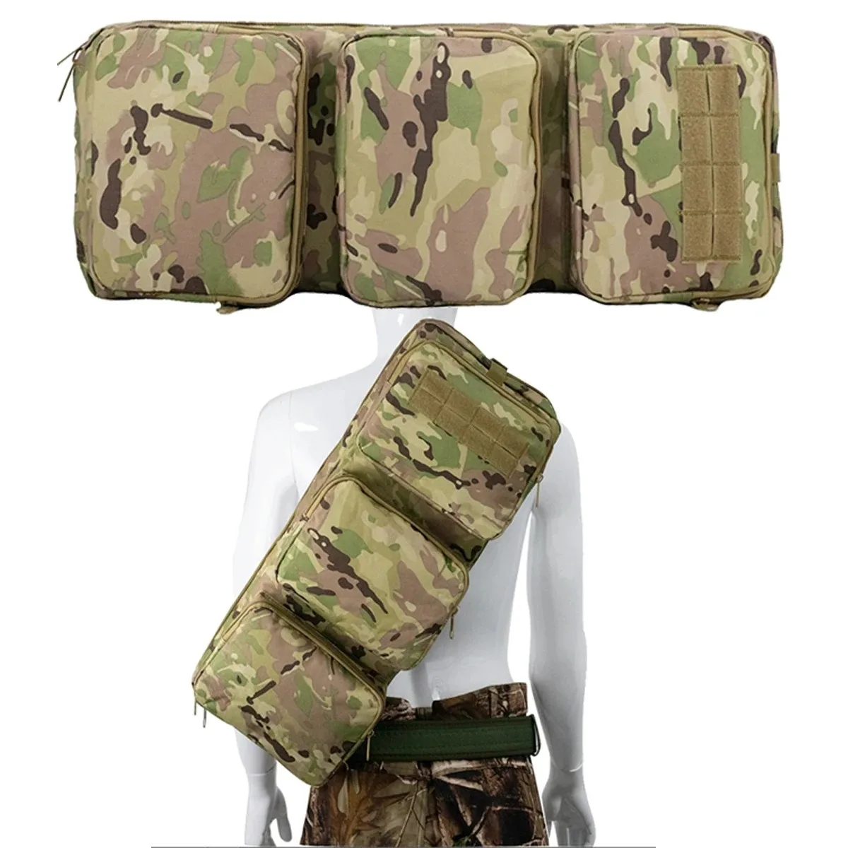 

Men's Hiking Chest Packs Sling Shoulder Bag Waterproof Molle Bag Outdoor CS Airsoft Tactical Gear Backpack MP5 Gun Holster Case