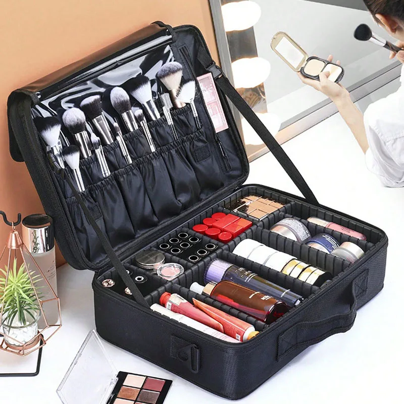 

Large Capacity Cosmetic Case Waterproof Manicure Makeup Toolbox,Makeup Bag For Travel New Professional Tattoo Tool Makeup Case