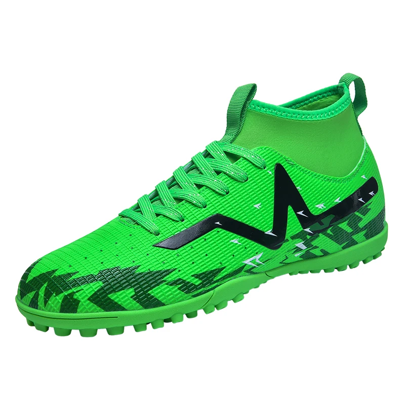 

Fashion Green Men's Football Boots Breathable Turf Soccer Shoes Men Futsal Sneaker Outdoor Sport Non-Slip Soccer Cleats For Man