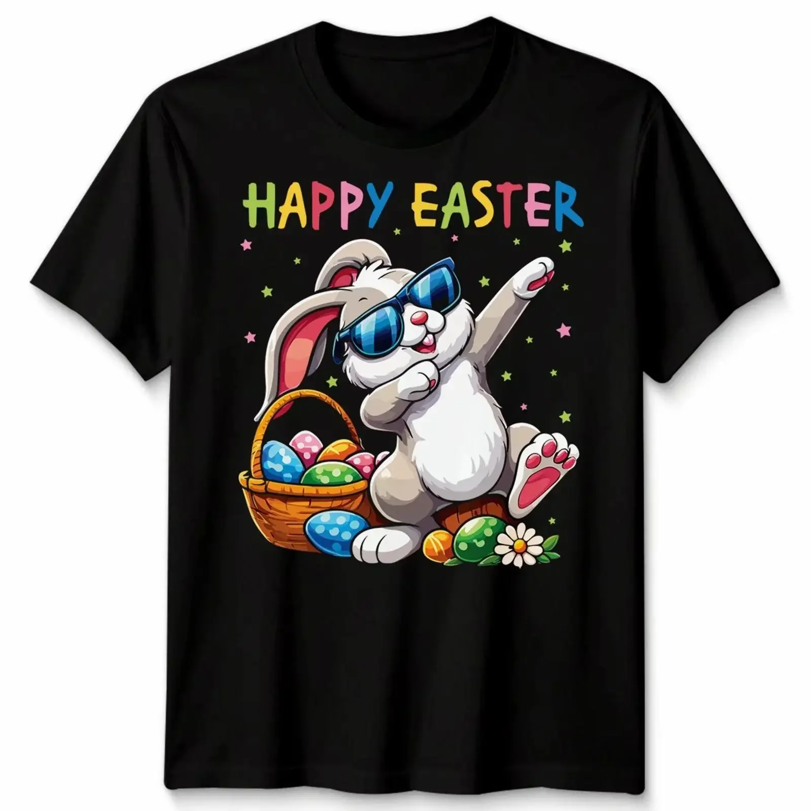 Lustiges T Shirt Dabbing Bunny Ostern Frohe  vintage Washed graphic homme Soft Comfortable Unisex designer clothes Casual
