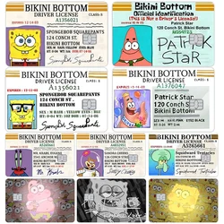 Pegatinas de piel de tarjeta de crédito para licencia de conducir de Bob Esponja y Patricio Estrella de dibujos animados de Anime para tarjeta bancaria, estuche para tarjetas de autobús y Metro, regalo decorativo